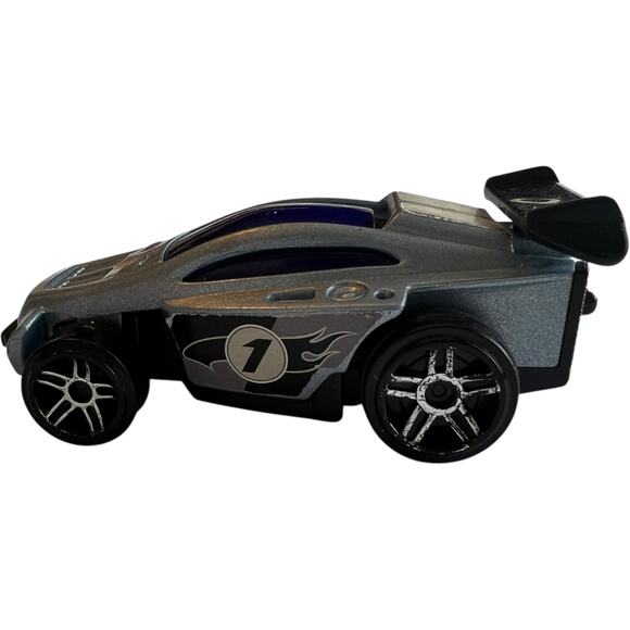 Hot Wheels 2003 Silver Race Car with Spoiler and Number 1 Graphics - Picture 3 of 7